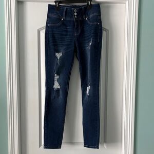 Wallflower Dark Blue Distressed Skinny Jeans